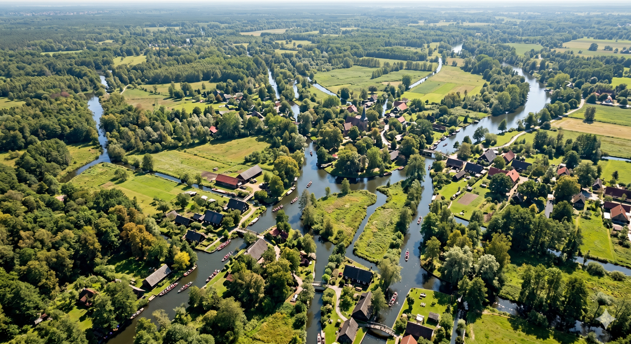 Drohnenaufnahme einer Landschaft in Limburg